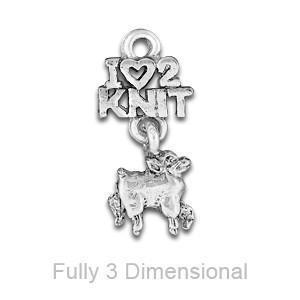 Linked "I Love To Knit" Charm-Watchus