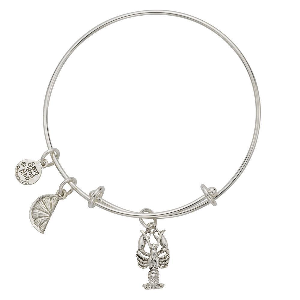 Lobster Lemon Charm Bangle Bracelet-Watchus