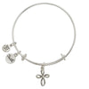 Loop Cross Faith Charm Bangle Bracelet-Watchus