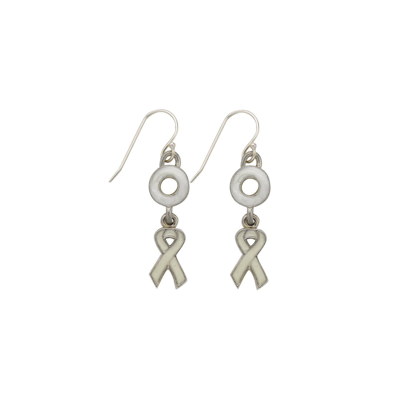 Lung Cancer Earrings White-Watchus