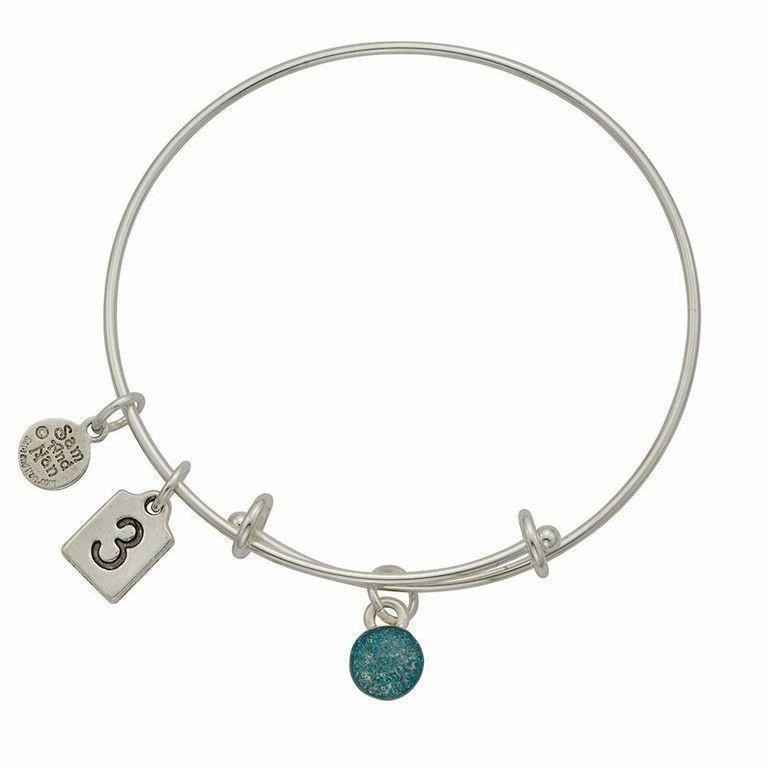 March Turquoise Birthstone Charms Bangle Bracelet-Watchus