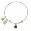 May Green Birthstone Charms Bangle Bracelet-Watchus