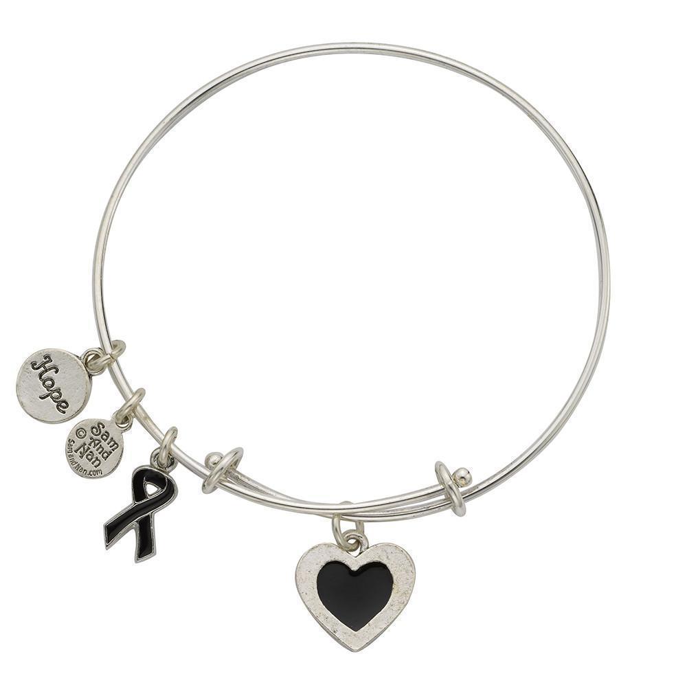 Melanoma Cancer Bangle Bracelet Black-Watchus