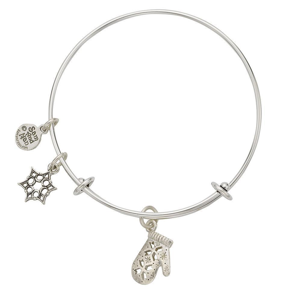 Mitten Charm Bangle Bracelet