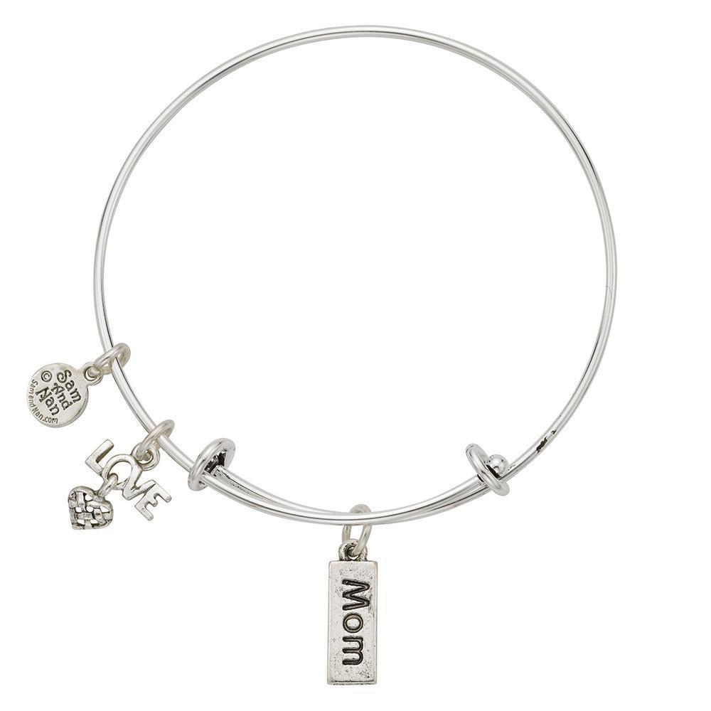 Mom/Mommy Love Charm Bangle Bracelet-Watchus