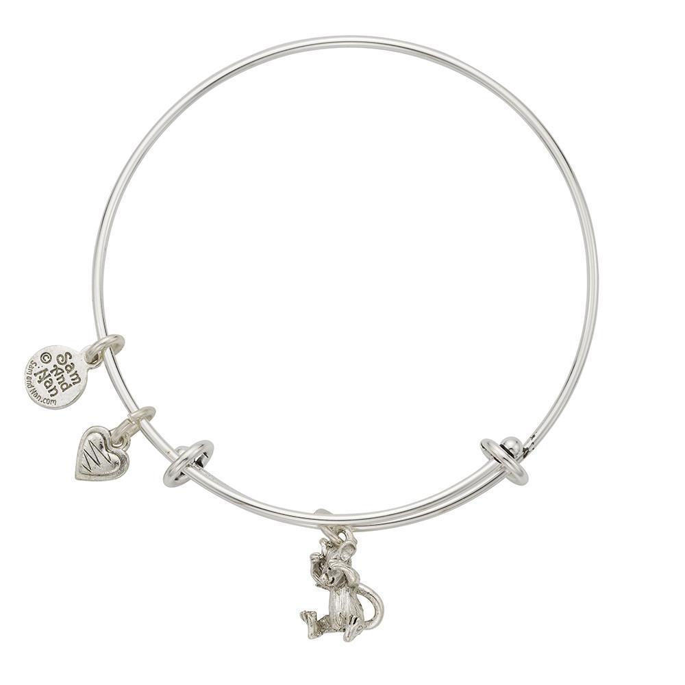 Mouse Heart Charm Bangle Bracelet-Watchus