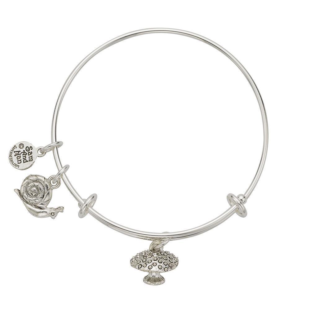 Mushroom Snail Charm Bangle Bracelet-Watchus