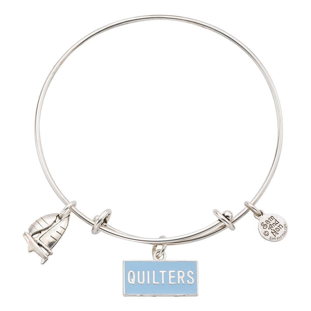 Nautical Quilters Sailboat Charm Bangle Bracelet-Watchus