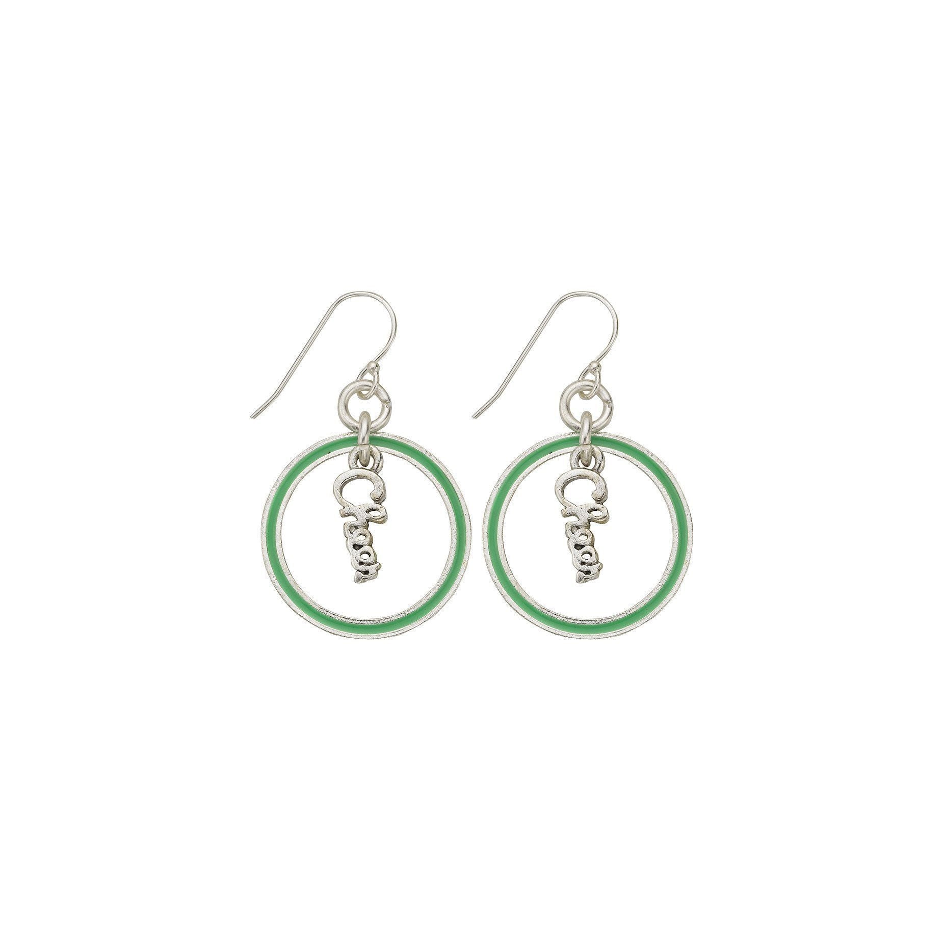 Neon Green Cheer Hoop Earring