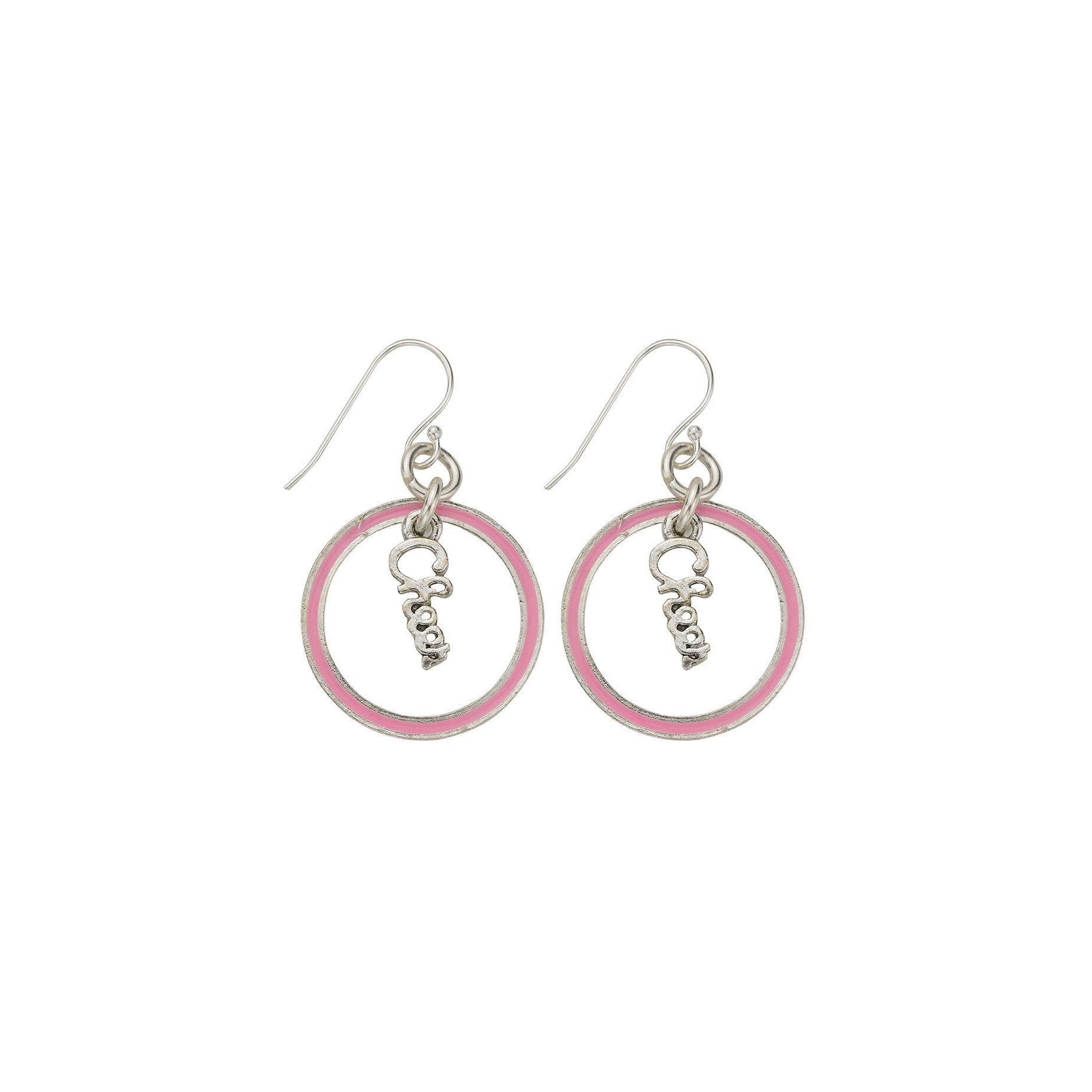 Neon Pink Cheer Hoop Earring-Watchus