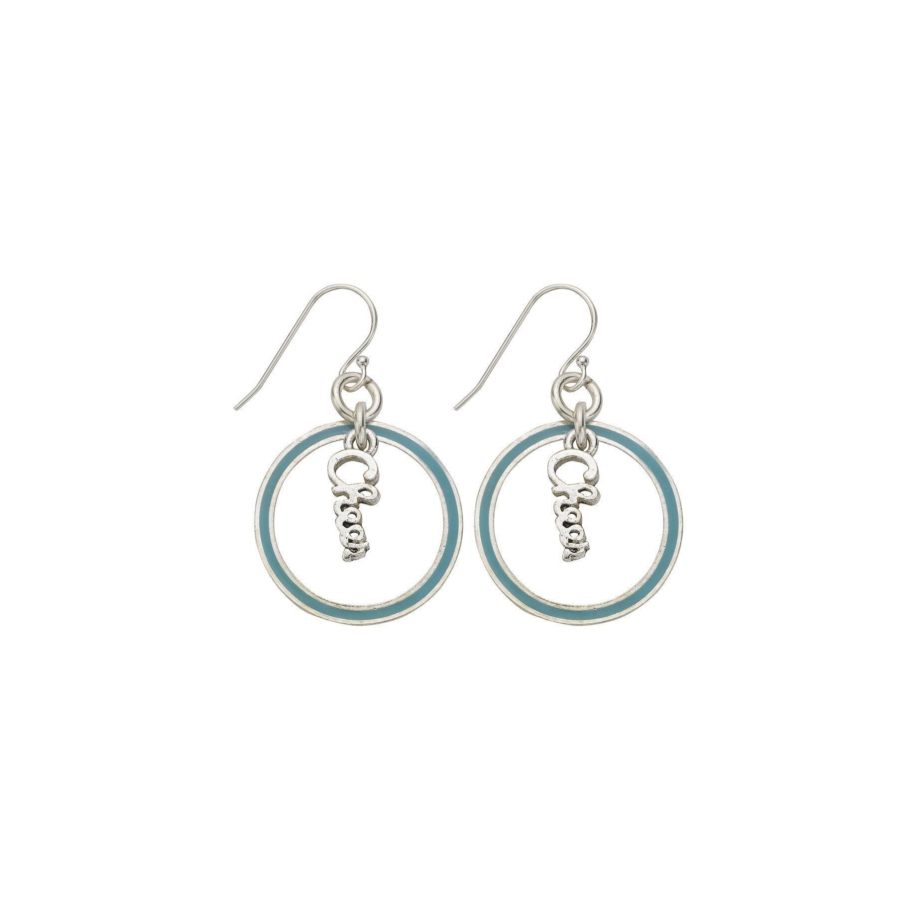 Neon Turquoise Cheer Hoop Earring