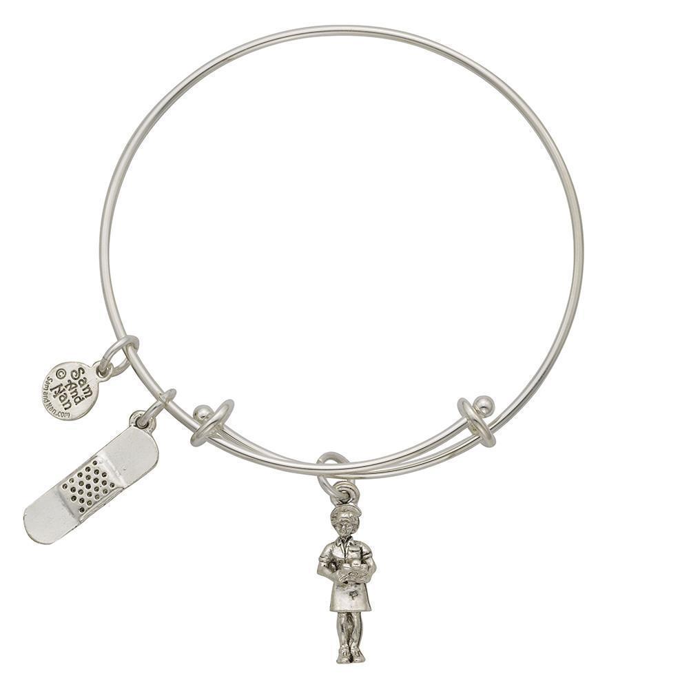 Nurse Bandaid Charm Bangle Bracelet-Watchus