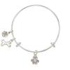 Paw Bone Charm Bangle Bracelet-Watchus