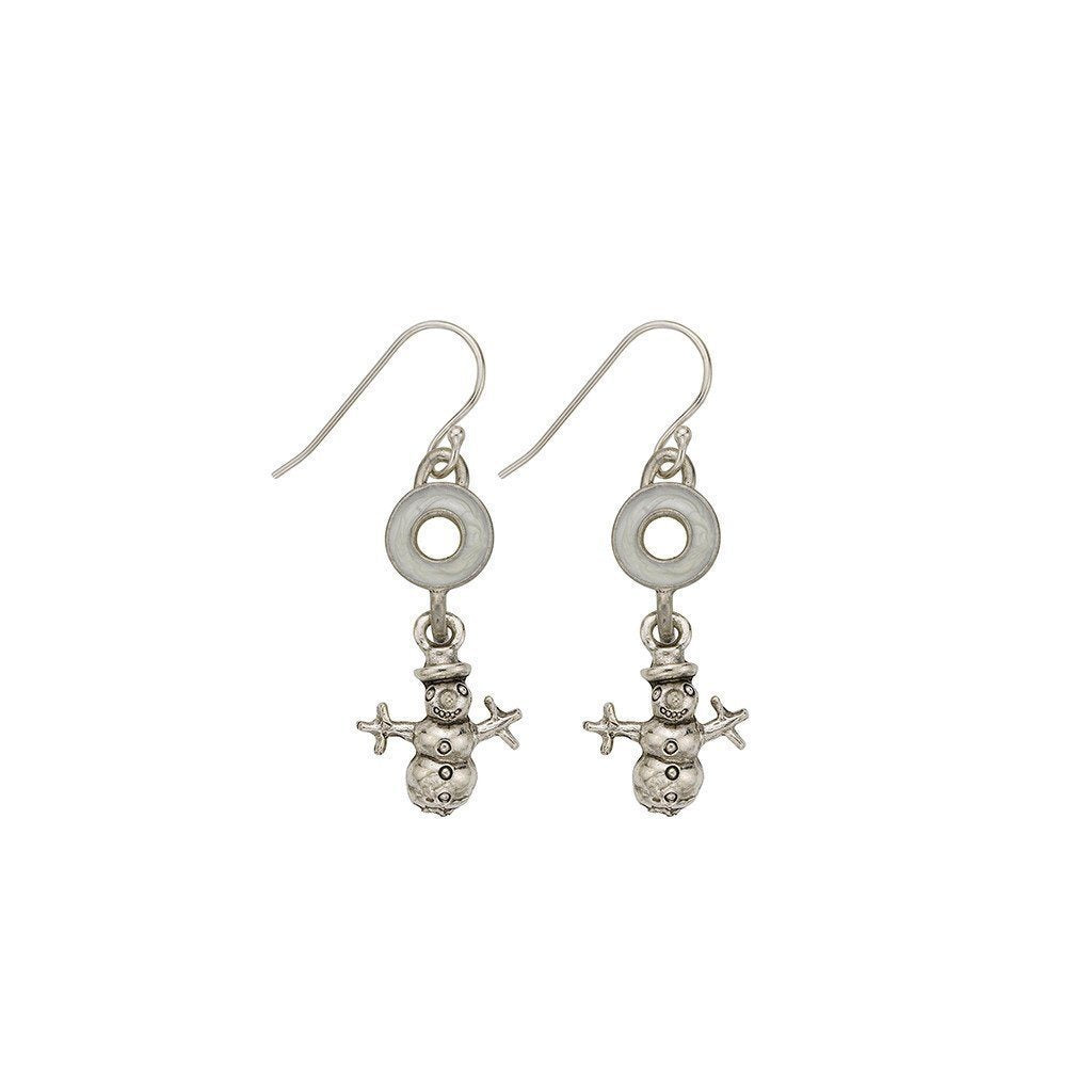 Pearl Snowman Earrings