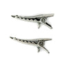 Pewter Alligator Hair Clips with Charm Loops - Pack of 2-Watchus