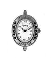 Pewter Bracelet Oval Antique Marcasite Watch Face-Watchus