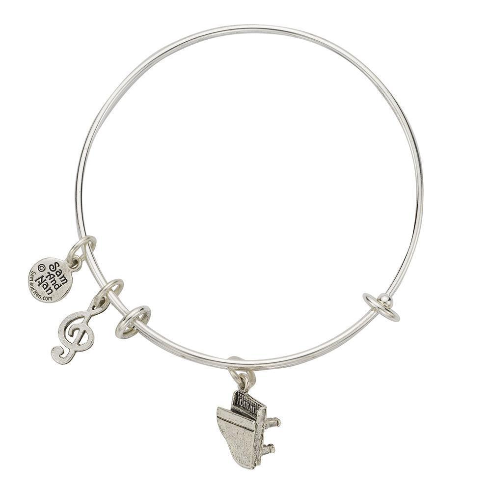 Piano Charm Bangle Bracelet