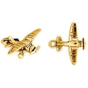 Piper Cub Airplane Plated Gold Charm-Watchus