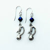 Quilt Cutter Silver Earrings with Blue Swarovski Crystals-Watchus