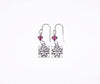 Quilt Patch Silver Earrings with Purple Swarovski Crystals-Watchus