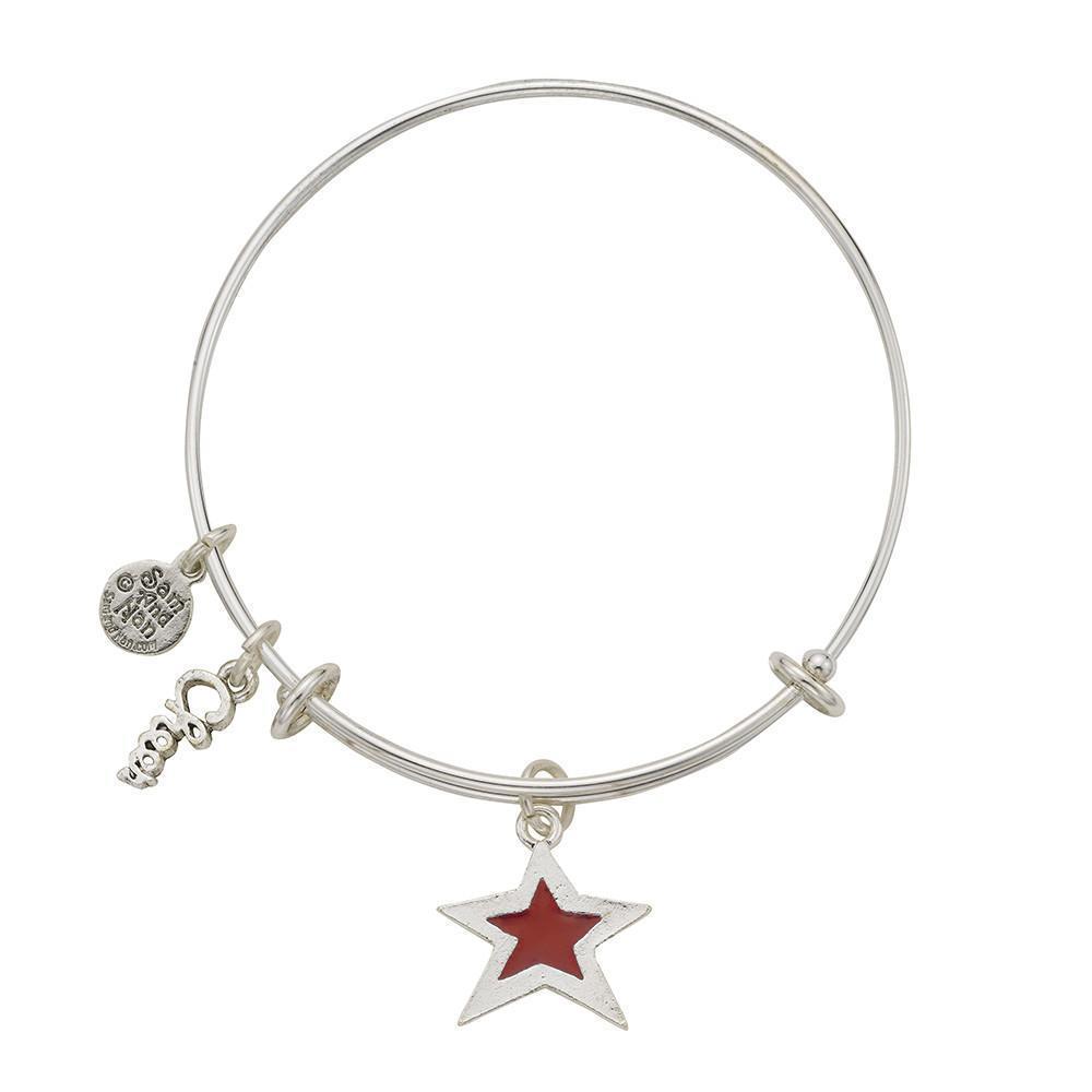 Red Star Cheer Bangle Bracelet