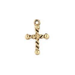 Rope Cross Plated Gold Charms-Watchus