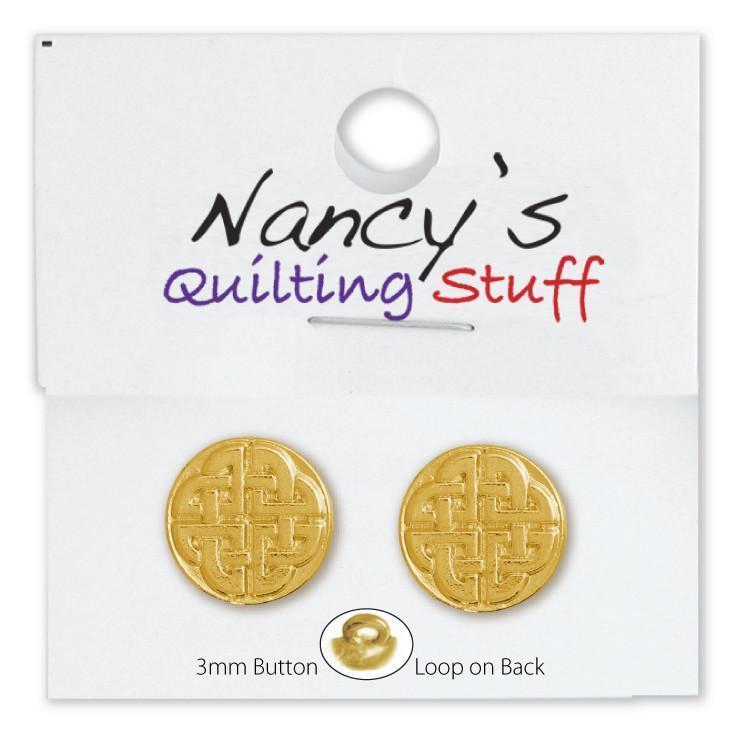 Round Carded Gold Plated Celtic Knot Buttons - 2 Pack-Watchus