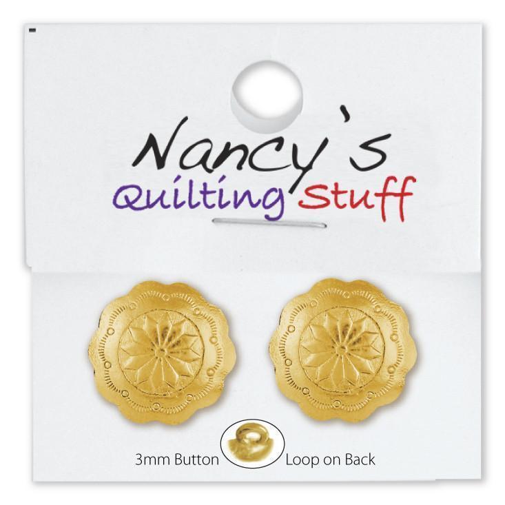 Round Carded Gold Plated Concho Buttons - 2 Pack-Watchus