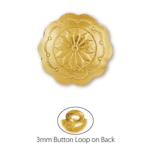 Round Gold Plated Round Concho Button