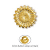 Round Sunflower Gold Plated Button-Watchus