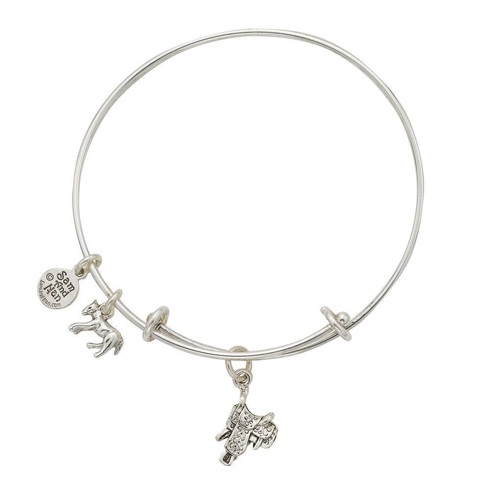 Saddle Charm Bangle Bracelet-Watchus