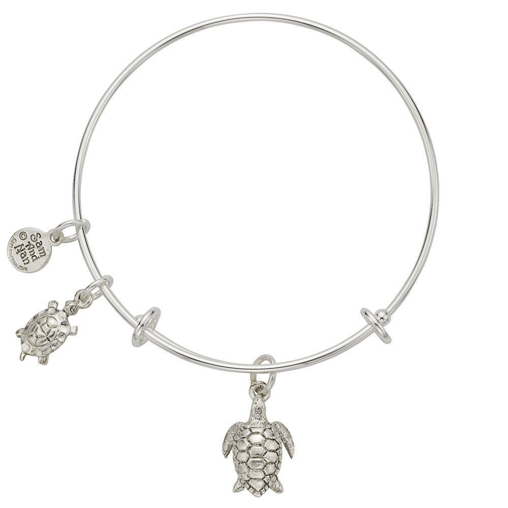 Sea Turtle Charm Bangle Bracelet-Watchus