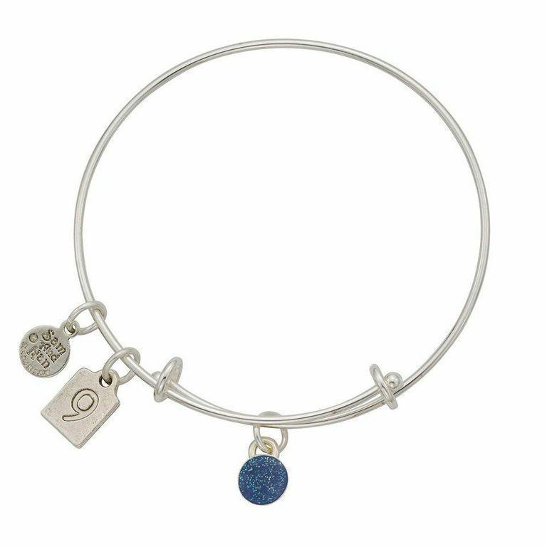 September Blue Birthstone Charms Bangle Bracelet-Watchus