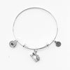 Sewing Machine Quilt Cutter Silver Charm Bangle Bracelet-Watchus