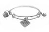 Sewing quilting silver basket charm bangle-Watchus
