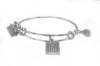 Sewing quilting silver log cabin charm bangle-Watchus