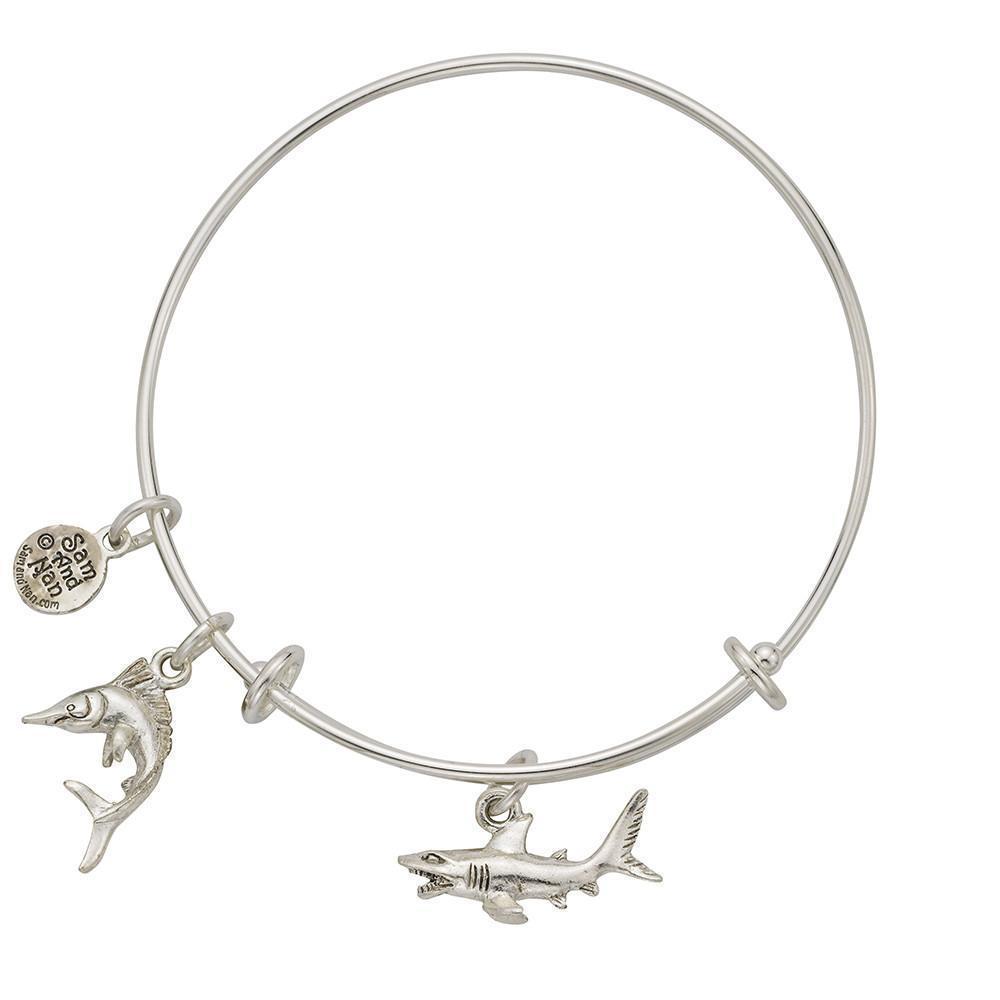 Shark Marlin Charm Bangle Bracelet-Watchus