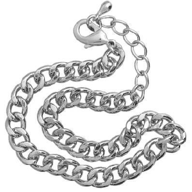 Silver 7.5 inch Diamond Cut Link Chain with lobster clasp-Watchus