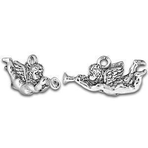 Silver Angel with Horn Charm