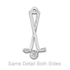 Silver Crossed Golf Clubs Charm-Watchus