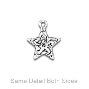 Silver Etruscan Star Charm