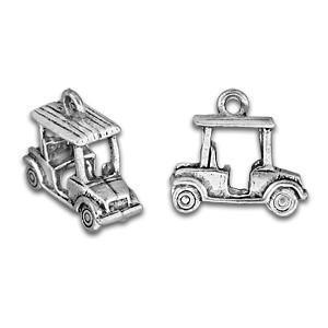 Silver Golf Cart Sport Charm