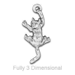 Silver Hanging Kitten Charm-Watchus