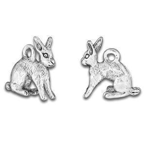 Silver Hare Rabbit Charm