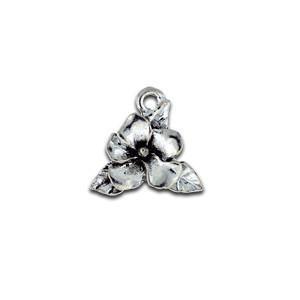 Silver Hibiscus Flower Charm-Watchus