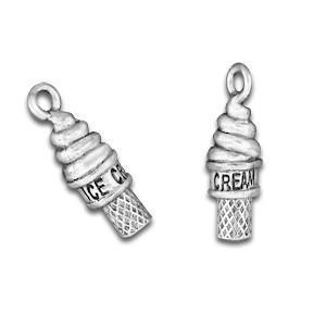 Silver Ice Cream Cone Charm