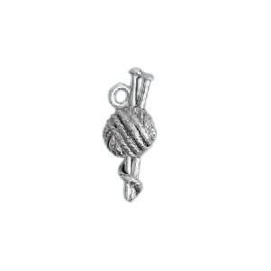 Silver Knitting Needle Charm