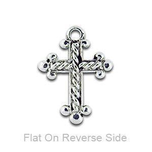 Silver Large Braided Cross Charm