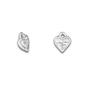 Silver Mini Zig Zag Heart Charm