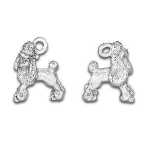 Silver Poodle Puppy Charm